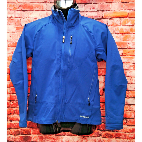 Patagonia Super Guide Jacket Womens Small Blue Zipper Pockets Mock Neck Zip Up - Picture 1 of 11